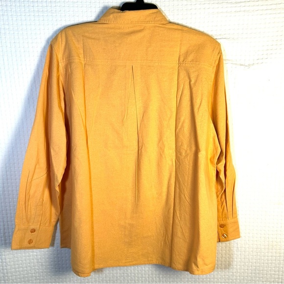 NEW NorthStyle Tunic Top 2X Goldenrod Button Front Blouse Cotton Rayon Boxy Fit - Picture 2 of 10